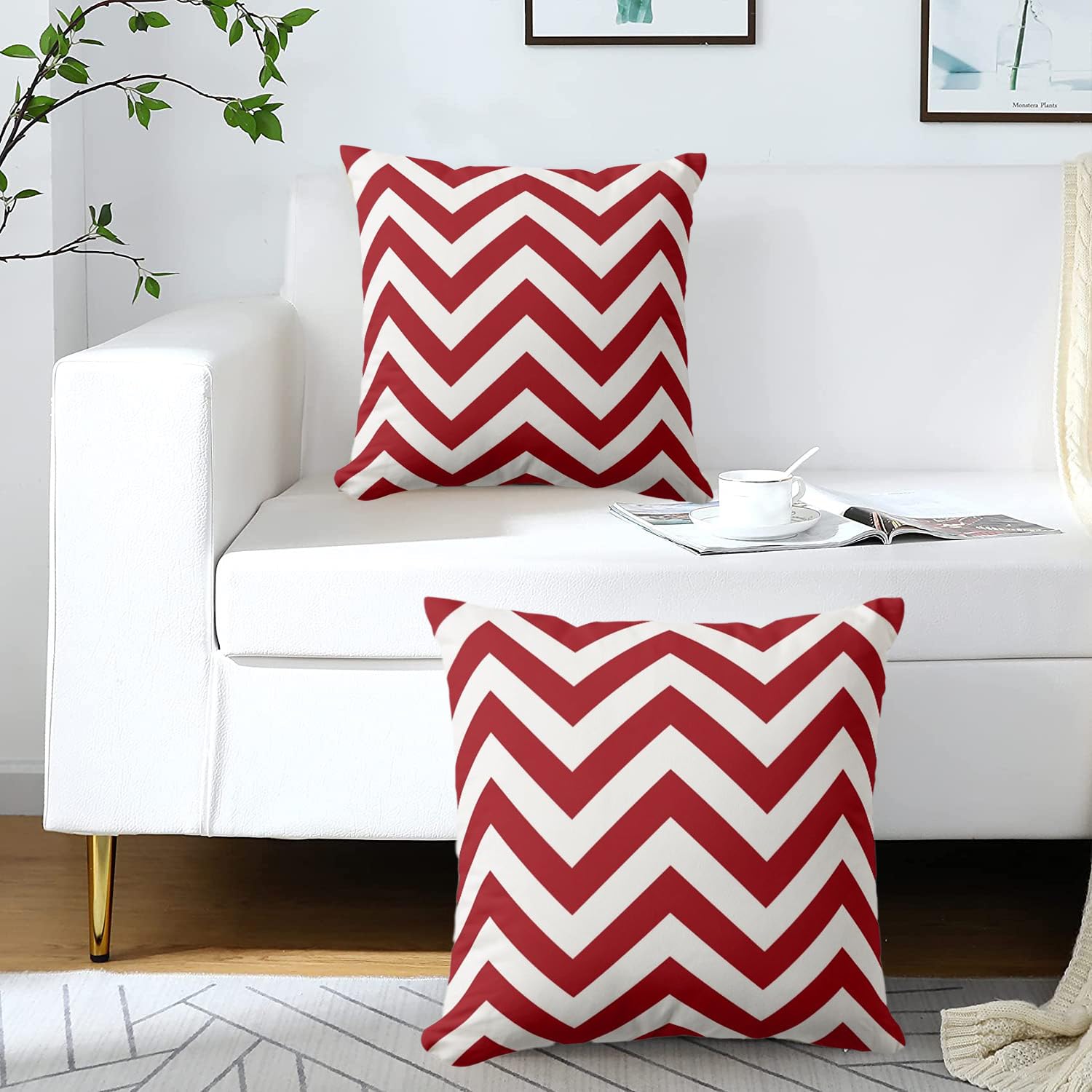 枕 Cushion Cover red line Chair-Cushion-Cover-Red-Pillow
